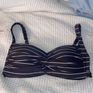 Navy and white stripped bikini top